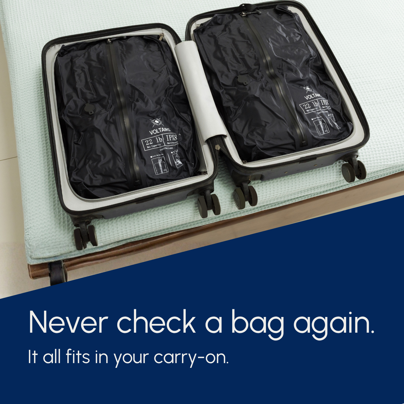 Voltairs Travel Vacuum Bag Kit - Updated Version