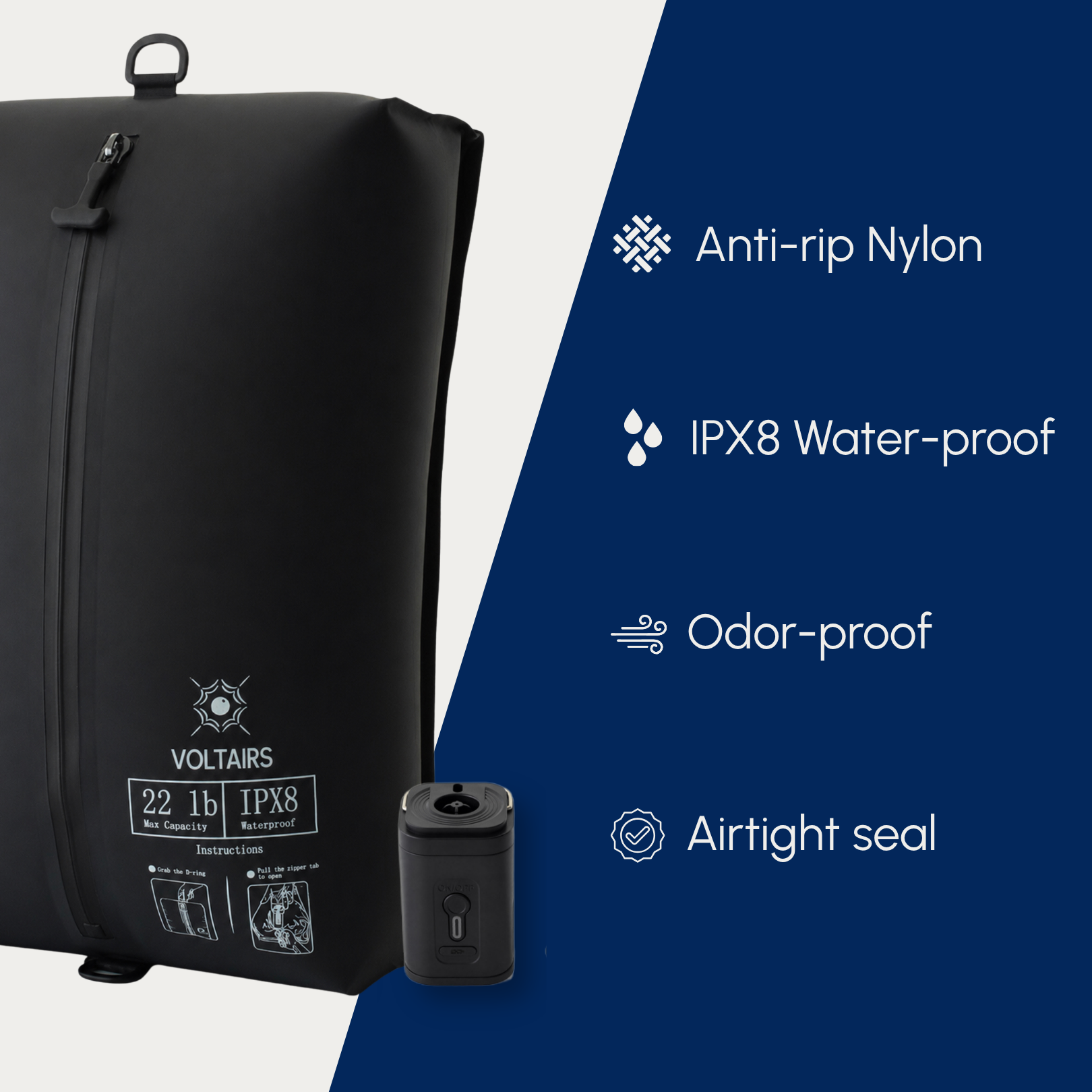 Voltairs Travel Vacuum Bag Kit - Updated Version